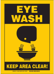 Eye Wash Sign, 14" H x 10" W x 0.035" D, Aluminum