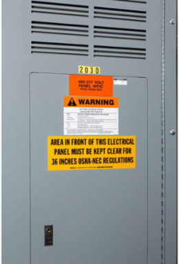 Electrical Safety Sign, 10 Inch H x 14 Inch W, Polystyrene, Chemical-Resistant