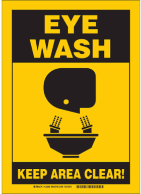 Eye Wash Sign, 14" H x 10" W x 0.06" D, Polystyrene