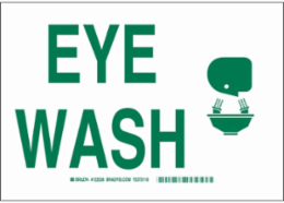 Eye Wash w/Pictogram Sign, 10" H x 14" W x 0.006" D, Polyester