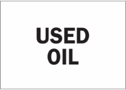 Used Oil Sign, 10" H x 14" W x 0.006" D, Polyester