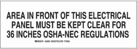 Electrical Safety Compliance Sign 7 Inch H x 10 Inch W Polyester, Black on White