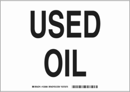 Used Oil Sign, 7" H x 10", Polyester