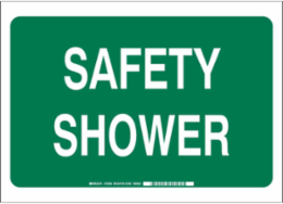 Safety Shower Sign, 7" H x 10" W x 0.1" D, Fiberglass