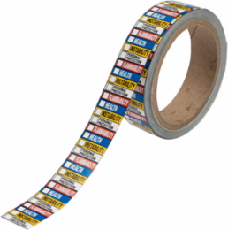 NFPA label, 1" H x 1" W x 0.0038" D, Black/Blue/Red/Yellow on White