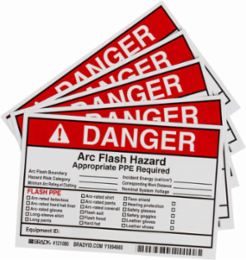 Arc Flash Labels, 4 Inch x 6 Inch, Permanent Acrylic Adhesive, Pack of 5