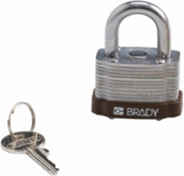 Key Retaining Steel Padlock - 5-Pin Cylinder, 1.1 Inch Height, 1.7 Inch Width, 0.75 Inch Clearance