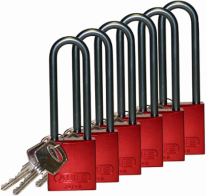 Aluminum Padlock, Keyed Different, 3 Inch Shackle Clearance, 6-Pin Cylinder