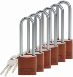 Aluminum Padlock 6-Pin Cylinder, 3 Inch Shackle Clearance, Keyed Different