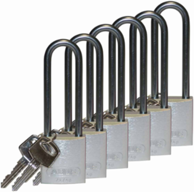 Aluminum Padlock - 6-Pin Cylinder, 3 Inch Shackle Clearance, Keyed Different