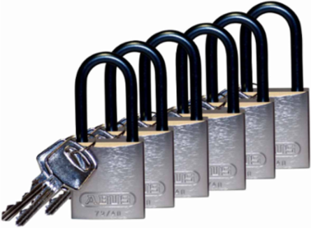 Aluminum Padlock, Keyed Different, 1.5 Inch Shackle Clearance, 6 Pin Tumbler