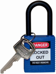 Nylon Shackle Padlock - 1.5 Inch Shackle Clearance, 6-Pin Cylinder, Lightweight