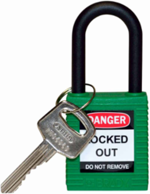 Nylon Padlock with 6-Pin Cylinder, 1.5 Inch Shackle Clearance, Non-Conductive Nylon