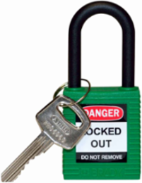 Nylon Padlock with 6-Pin Cylinder, 1.5 Inch Shackle Clearance, Non-Conductive Nylon