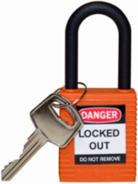 Nylon Padlock with 6-Pin Cylinder, 1.75 Inch Body Height, 0.25 Inch Shackle Diameter