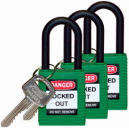 Nylon Padlock with 1.5 Inch Shackle Clearance, 6-Pin Cylinder, Keyed Alike