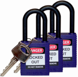 Nylon Padlock with 1.5 Inch Shackle Clearance, 6-Pin Cylinder, Keyed Alike
