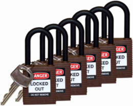 Nylon Padlock 1.5 Inch Shackle Clearance, 6-Pin Cylinder, Keyed Different