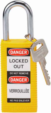 Long Body Nylon Padlock - 6-Pin Cylinder, 1.5 Inch Shackle Clearance, Non-Conductive