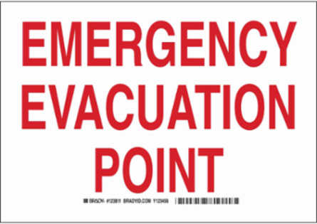 Emergency Evacuation Point Sign, 10" H x 14" W x 0.035" D