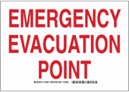 Emergency Evacuation Point Sign, 10" H x 14" W x 0.035" D