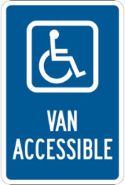 Van Accessible Sign, 18" H x 12" W x 0.035" D, Aluminum