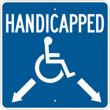 Handicapped Sign, 24" H x 24" W x 0.035" D, Aluminum
