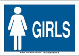 Girls Sign, 7" H x 10" W x 0.006" D, Polyester
