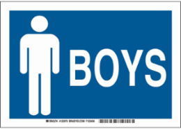 Boys Sign 10 Inch H x 14 Inch W Polyester, Indoor/Outdoor Use, Self-Adhesive