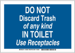 Bilingual Do Not Discard Trash Sign, 10 Inch x 14 Inch, Polyester, Self-Adhesive