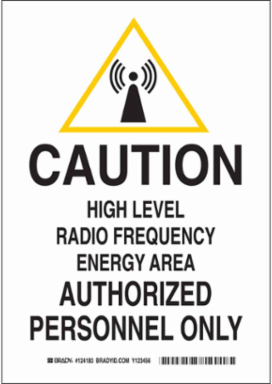 CAUTION High Level Radio Frequency Energy Area Sign, 14 Inch H x 10 Inch W, Polystyrene