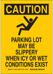CAUTION Parking Lot Sign, 14 Inch H x 10 Inch W, Non-Reflective Aluminum