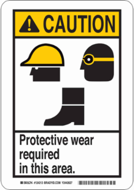 Caution Sign 14 Inch H x 10 Inch W x 0.06 Inch D, Polystyrene, Abrasion & Chemical Resistant