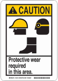 CAUTION Sign - 14 Inch H x 10 Inch W, Polyester, Abrasion & Chemical Resistant