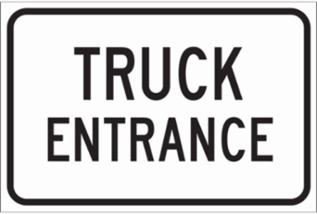 Truck Entrance Sign, 12" H x 18" W x 0.06" D, Polystyrene