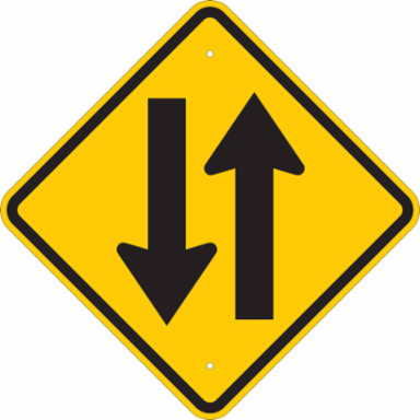 2-Way Traffic Picto Sign, 18 Inch H x 18 Inch W x 0.035 Inch D, Durable Aluminum