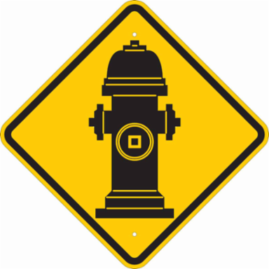 Fire Hydrant Picto Sign, 24" H x 24" W x 0.035" D, Aluminum