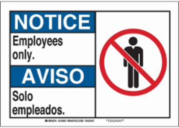 Bilingual Employees Only Sign 10 Inch x 14 Inch, Polystyrene