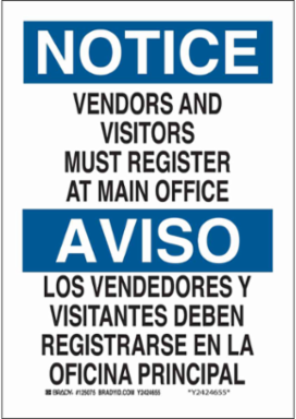 Bilingual NOTICE Sign 14 Inch H x 10 Inch W, Polystyrene, Abrasion-Resistant