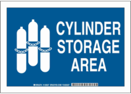 Cylinder Storage Area Sign, 7" H x 10" W x 0.06" D, Polystyrene