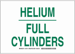 Helium Full Cylinders Sign, 10" H x 14" W x 0.006" D, Polyester