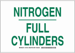 Nitrogen Full Cylinders Sign, 10" H x 14" W x 0.006" D, Polyester