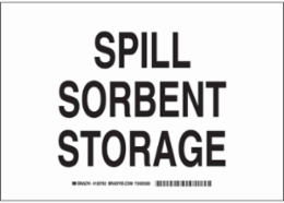 Spill Sorbent Storage Sign, 7" H x 10" W x 0.06" D, Polystyrene
