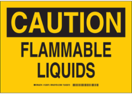 CAUTION Flammable Liquids Sign, 7 Inch x 10 Inch, Polyester, 0.01 Inch Thickness
