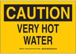 CAUTION Very Hot Water Sign, 10" H x 14" W x 0.06" D, Polystyrene