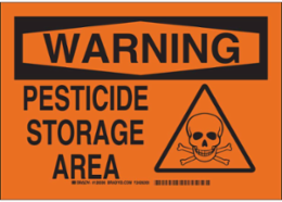 WARNING Pesticide Storage Area Sign, 7" H x 10" W x 0.06" D, Polystyrene