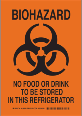 Biohazard Sign - 14 Inch H x 10 Inch W x 0.035 Inch D, Rigid Non-Reflective Aluminum
