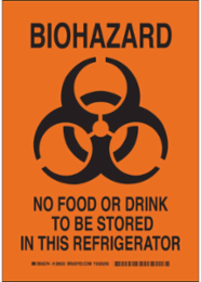 Biohazard Sign - 14 Inch H x 10 Inch W x 0.035 Inch D, Rigid Non-Reflective Aluminum
