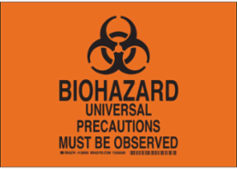 Biohazard Warning Sign, 10 Inch H x 14 Inch W, Rigid Aluminum, Non-Reflective