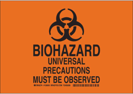 Biohazard Sign 10 Inch H x 14 Inch W, Polystyrene, Weather Resistant